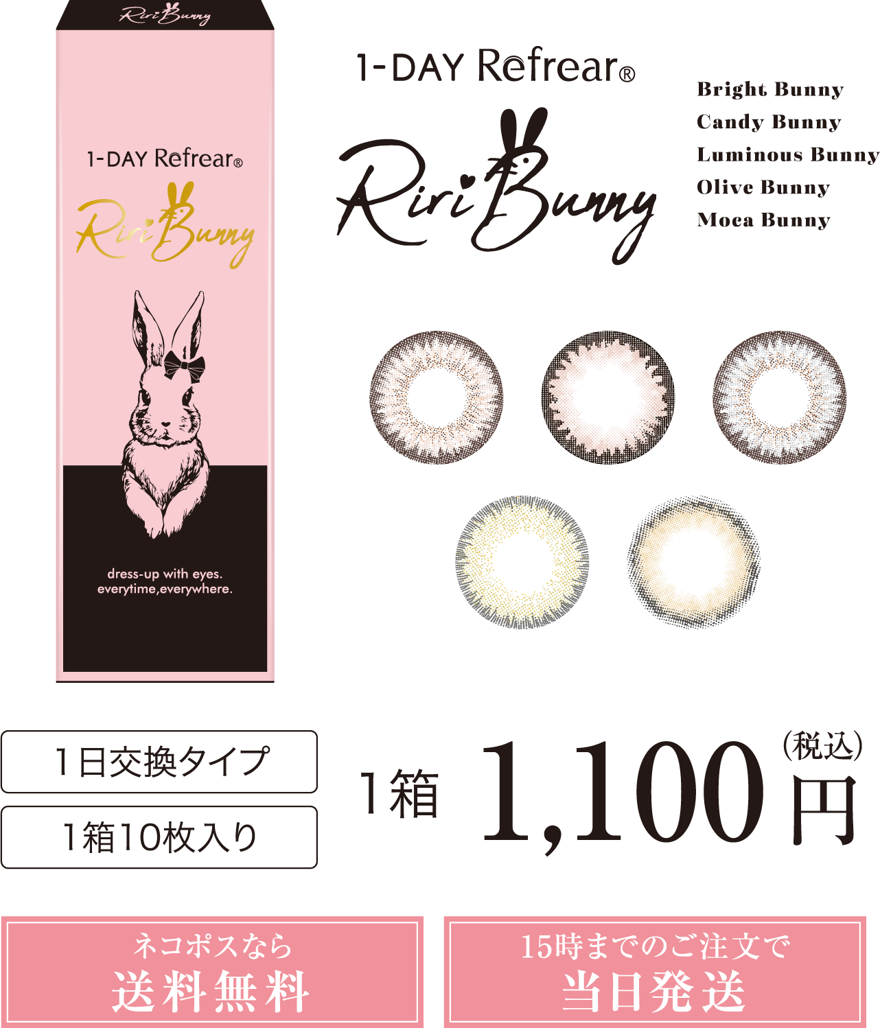 1日交換タイプ 1箱10枚入り 1,100円